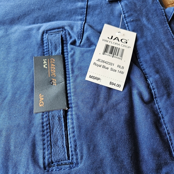 Bundle of 2/$40 JAG JEANS Flora Stretch Cotton Crop Pants Chino NWT 14W - Picture 3 of 4